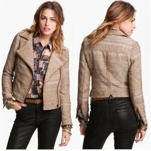 Western tapestry moto jacket